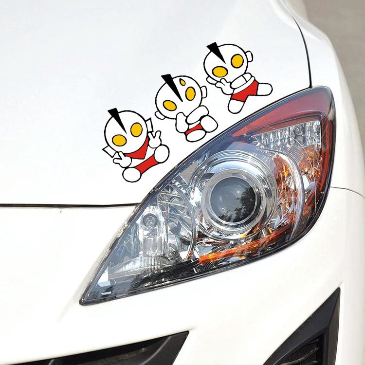 Sticker Dán Trang Trí Xe Hơi Hình Ultraman Hits The Monster