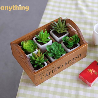 Chậu hoa bằng gỗ trang trí phong cách retro