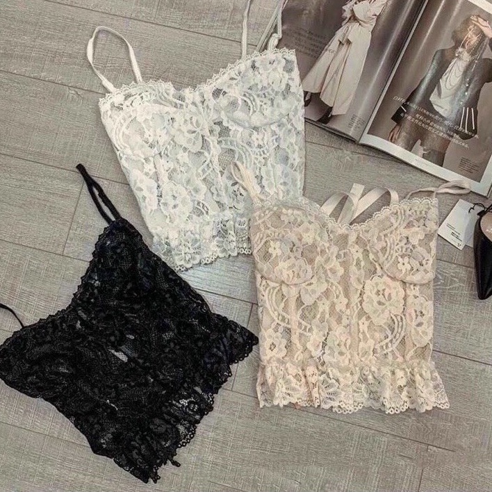 Áo ren, hai dây, dây dan lưng, lai bèo, mặc đi chơi Yuri