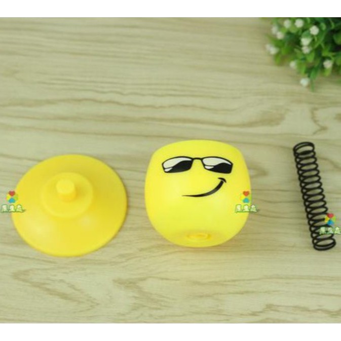 Combo 10 chậu cây cảnh mini Emojji mặt cười, không tặng kèm đất và hạt giống cỏ tóc