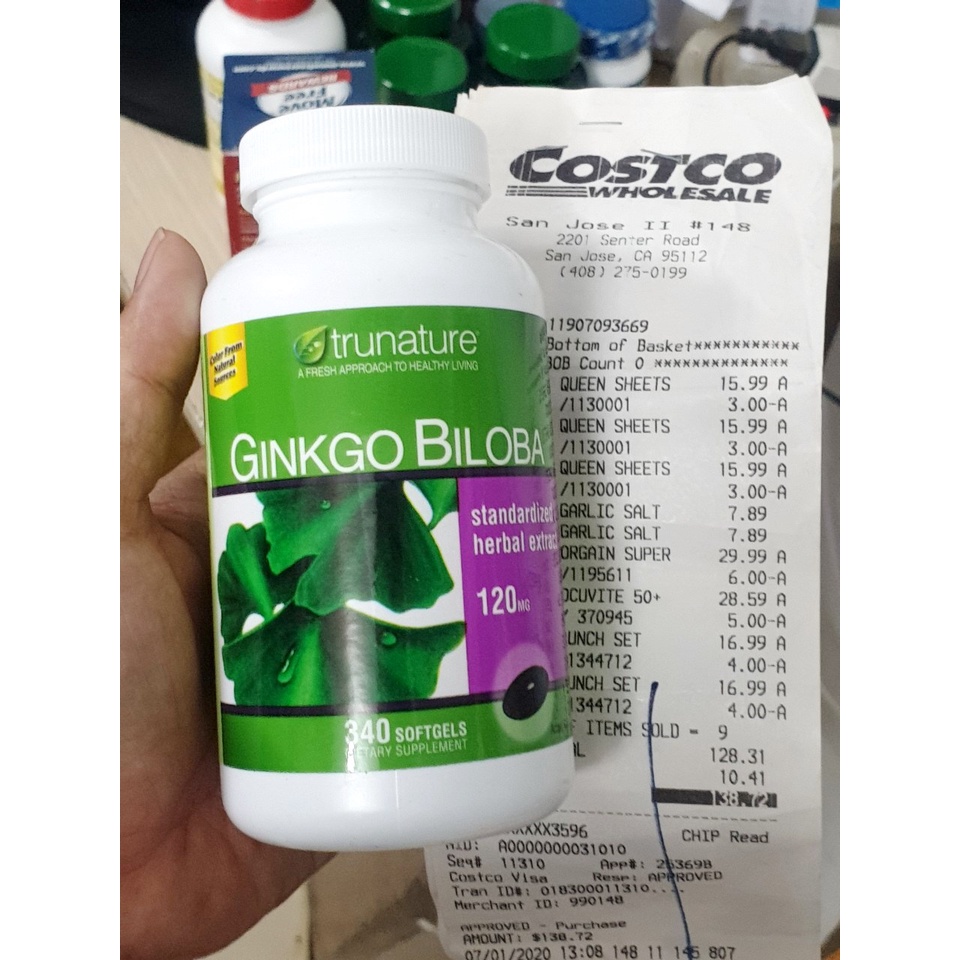 Viên Uống Bổ Não Trunature Ginkgo Biloba 120 mg chai 340 viên từ mỹ