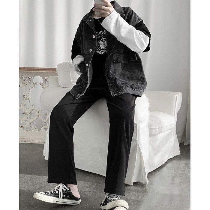 Áo Khoác Denim Không Tay Dáng Rộng Thời Trang Hàn Quốc 2019 Dành Cho Nam