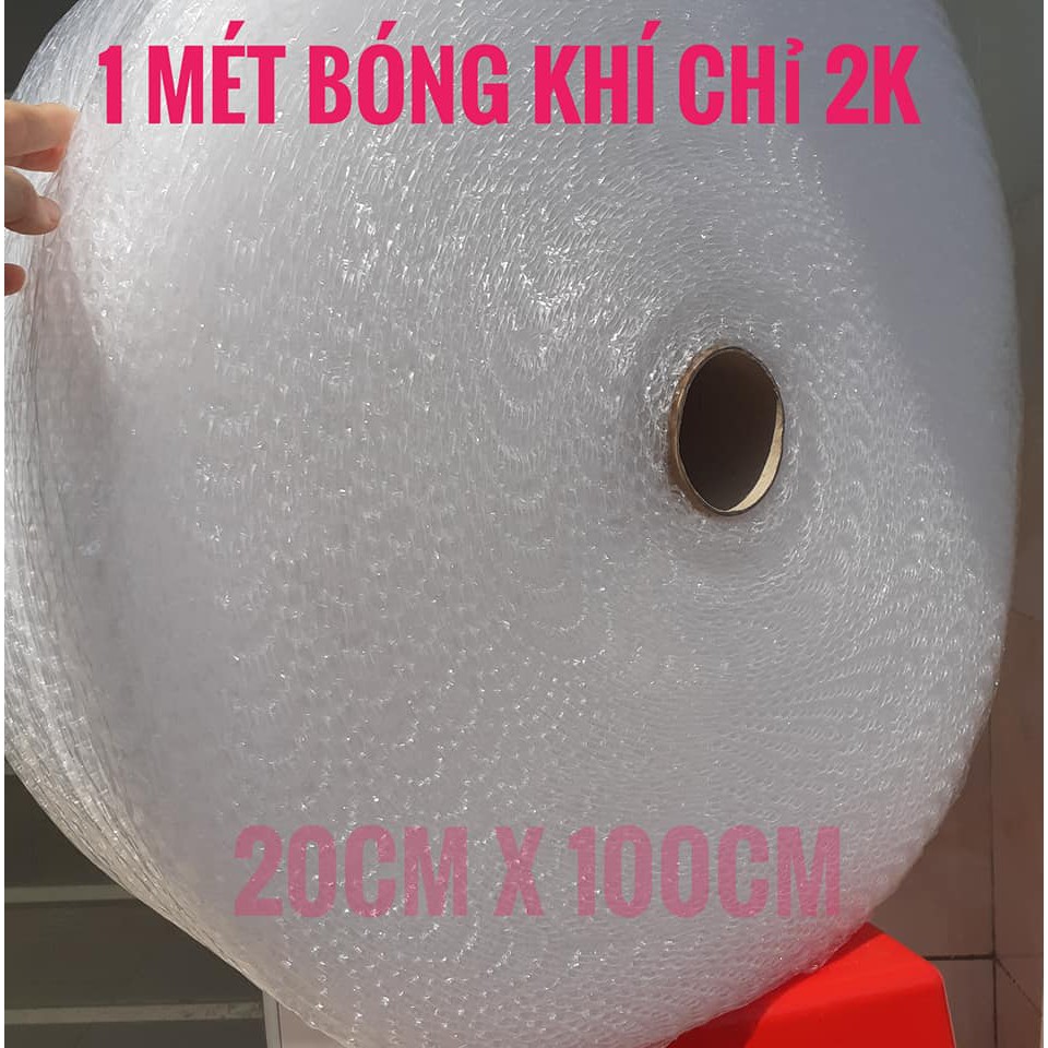 1 mét bóng khí - xốp nổ - gói hàng - bọc hàng - màu trắng - kích thước: 20cm x 100cm