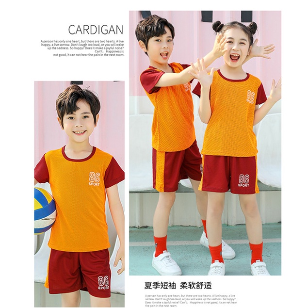 Bộ Quần Áo Thể Thao Ngắn Tay Nhanh Khô 100-160cm Đáng Yêu Cho Bé