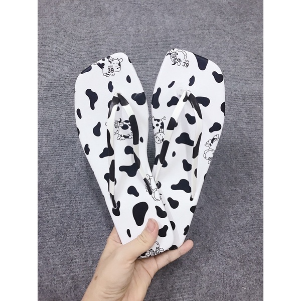 DÉP KẸP BÒ SỮA, DÉP KẸP MŨI VUÔNG IN HOẠT HÌNH