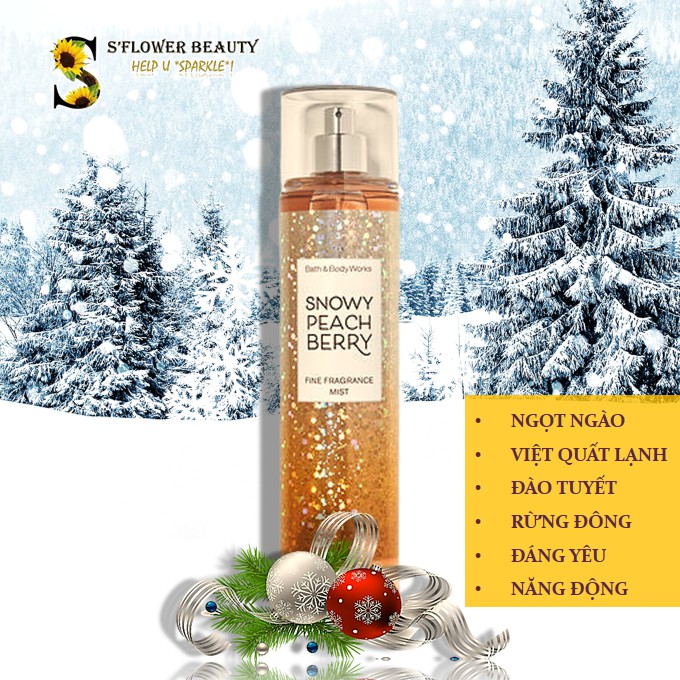 BST NOEL 🎄 Xịt Thơm Toàn Thân Bath & Body Works Body Mist - Twisted Peppermint | Winter Candy Apple | Vanilla Bean Noel | BigBuy360 - bigbuy360.vn