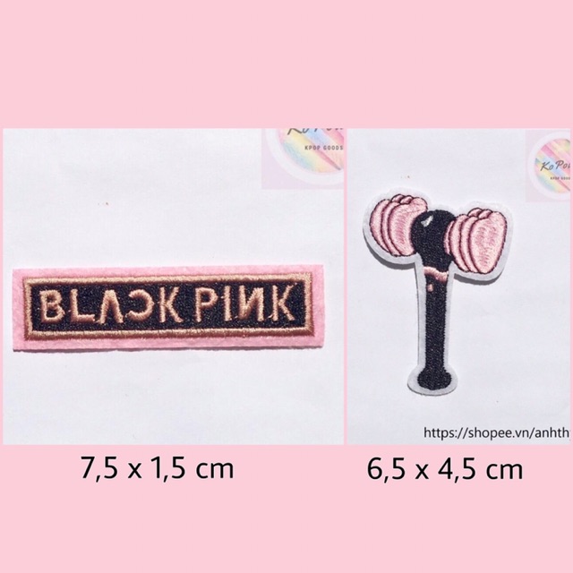 Patch / sticker / miếng dán ủi thêu hình logo các nhóm kpop Blackpink, Bts, Exo, Got7 và Winner