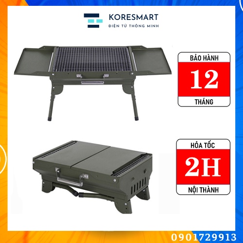 Bếp nướng lịch than hoa BBQ ngoài trời cao cấp, Bếp nướng dã ngoại cắm trại ngoài trời gấp gọn