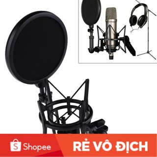 Sock mount kèm Màn lọc Khung Đỡ Chống Sốc Treo Micro Thu Âm SH100