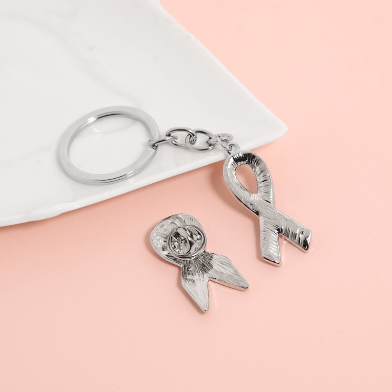 Móc Khóa Đính Đá Ruy Băng Hồng ONERI Dùng Để Trang Trí Quần Áo