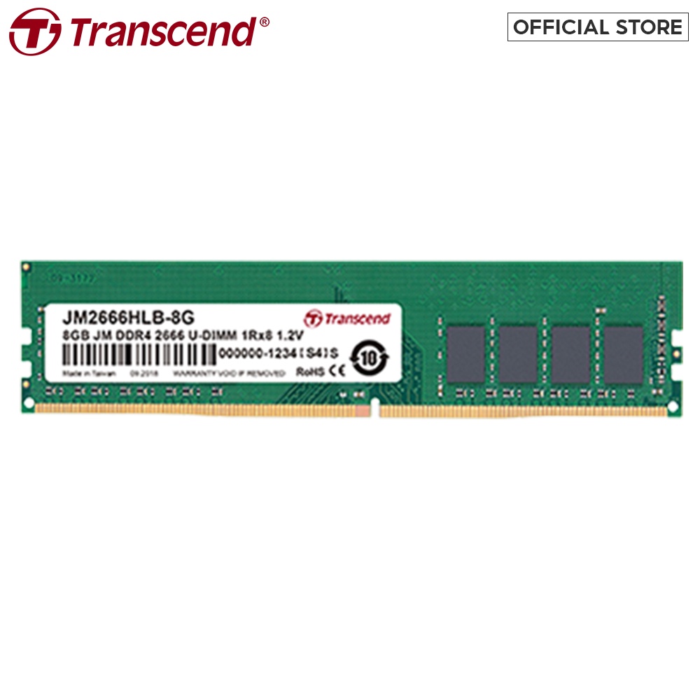 [Mã BMBAU50 giảm 10% đơn 99k] Ram Transcend Desktop DDR4 2666Mhz U-DIMM chính hãng