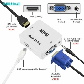 ☆Bộ ChuyểN VGA Sang HDMI Full HD 1080P Cho PC / Laptop / DVD