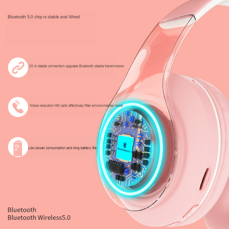 Macaron Bluetooth Headset Headset Subwoofer Mobile Phone Wireless Headset Pc Game Headphone Earphones Headset Gaming