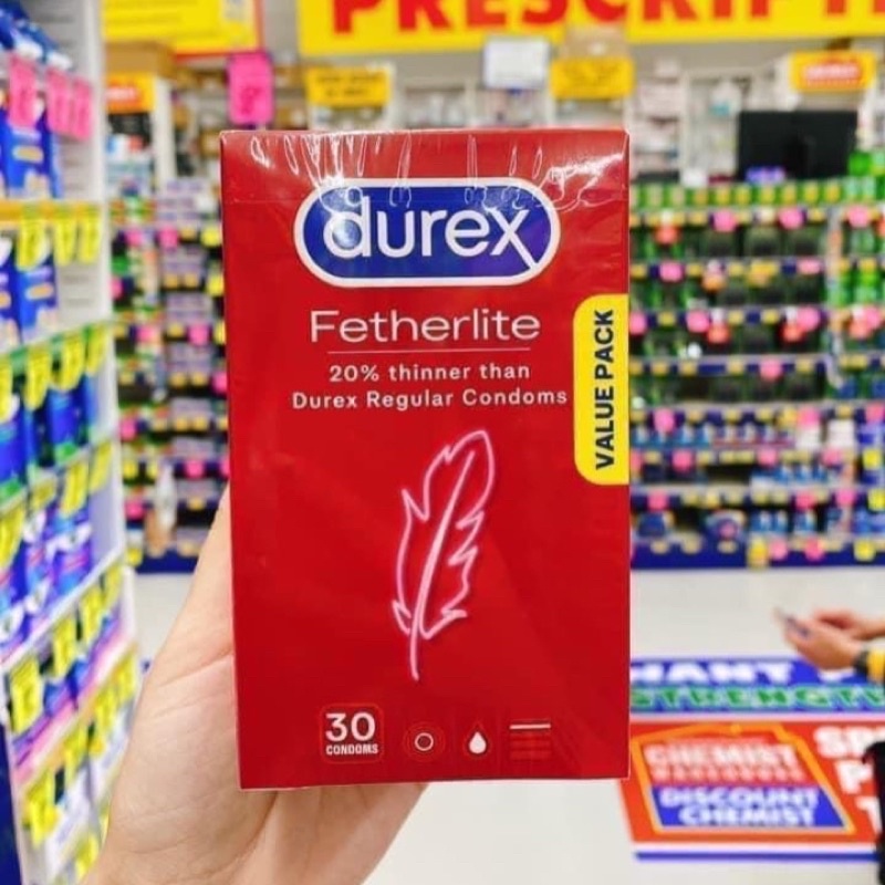 Bao cao su Durex Úc hộp 30 chiếc - Durex Fetherlite siêu mỏng