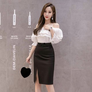 Chân Váy bút chì/chân váy công sở sẻ trước/nhiều màu tùy chọn chất vải co dãn dáng ôm mềm mại dễ thương
