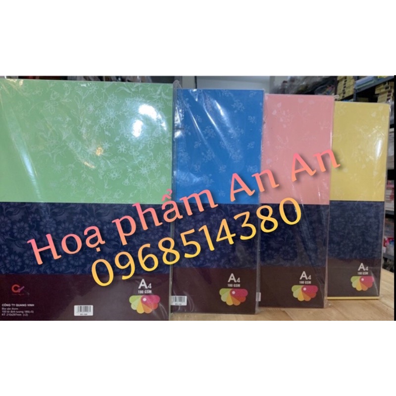 giấy bìa màu in thiệp (10 tờ), làm đồ thủ công loại đẹp, giấy bìa thơm cỡ A4