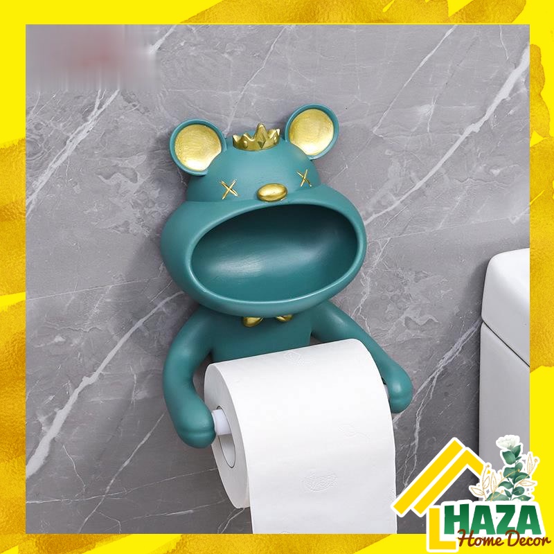 Gấu dán tường nhà tắm treo giấy vệ sinh, khăn tay, khăn mặt [Haza Home Decor]