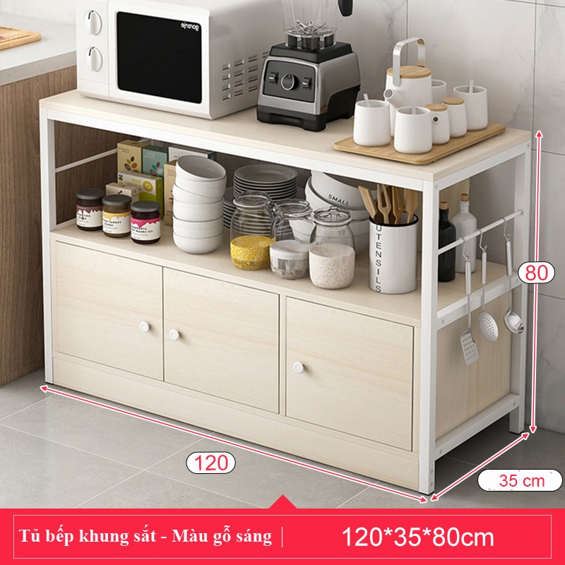 Kệ, tủ đa năng để đồ nhà bếp, phòng khách thiết kế tinh tế, sang trọng bằng gỗ MDF chống xước vô cùng tiện lợi