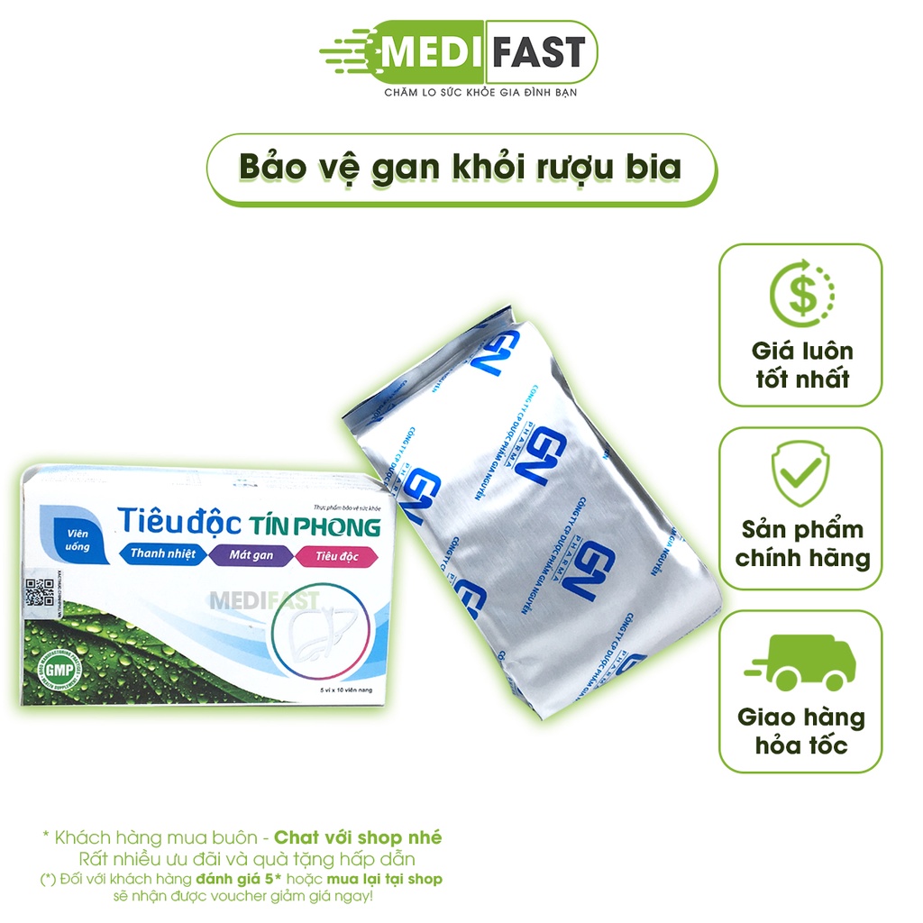 Viên uống Tín Phong giúp thanh nhiệt - Mát gan, thanh nhiệt Hộp 50 viên