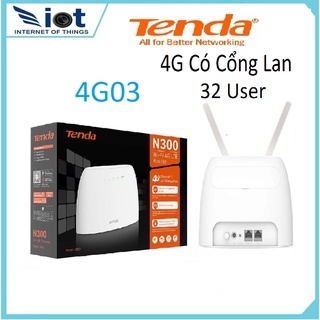 Bộ Phát WIFI 4G/ 3G LTE - TENDA 4G03 (1 Cổng LAN + 1 LAN) - MIXIE (3 ......Lan + 1 Cổng WAN) 4 Râu (Anten) - Chính Hãng