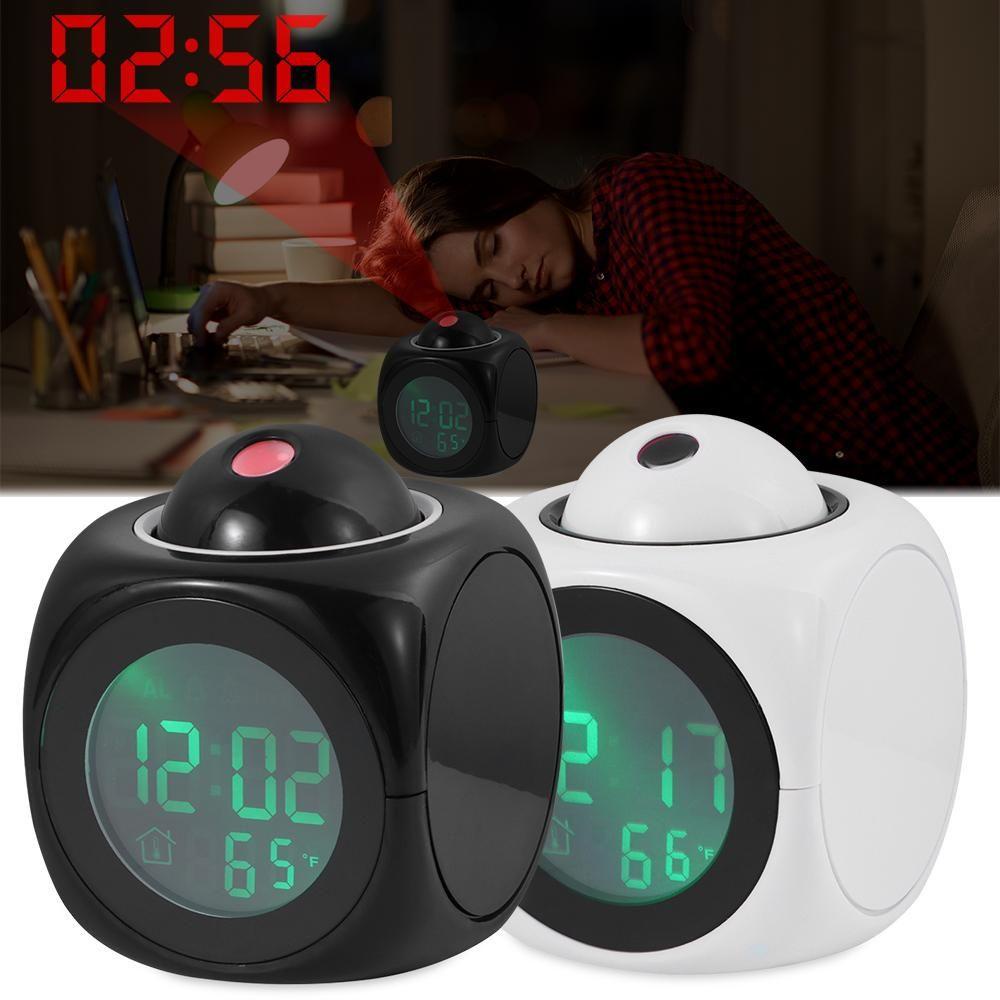 Đồng Hồ Báo Thức Có Đèn LED Hình Vuông Đa Năng Dùng Trong Văn Phòng