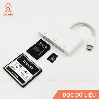Đầu đọc thẻ CF, SD, microSD cho cổng Type C - Điện thoại Android, Ipad, Macbook, Laptop