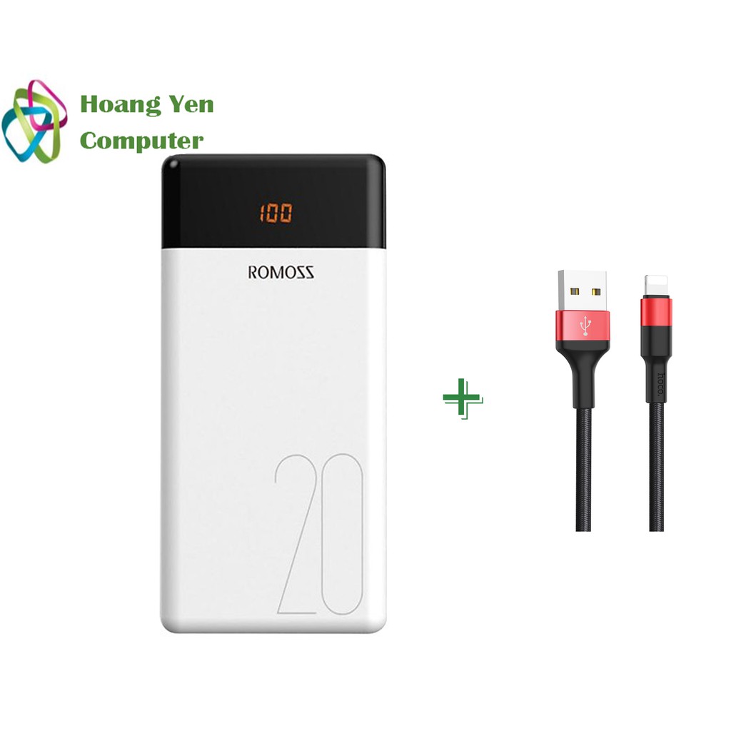 [Tặng Cáp Sạc] Sạc Dự Phòng Romoss Lt20 20000Mah Màn Hình Led - Bh 1 Năm Chính Hãng - Hoàng Yến Computer