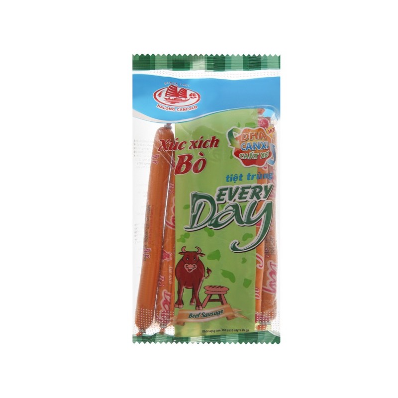 XÚC XÍCH HEO/ BÒ TIỆT TRÙNG EVERY DAY 250G (10 CÂY X 25G) - ăn vặt