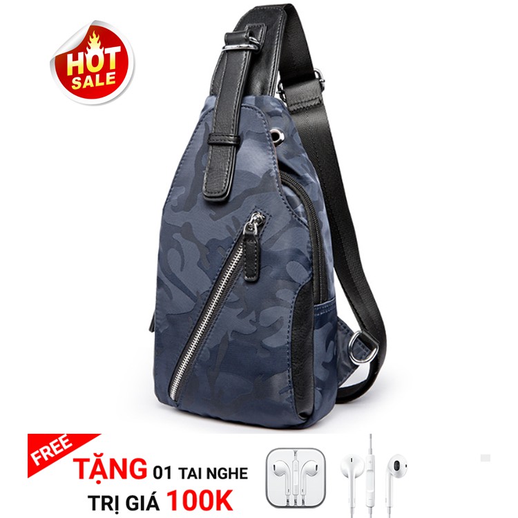 Túi đeo chéo trước ngực Chống Nước – Họa tiết rằn ri Cao Cấp Nam Tính đựng được ipad, sách vở Hot thu đông 2018
