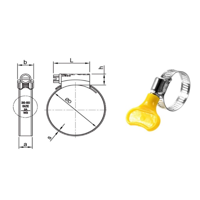 Vòng đai siết ống inox có tay vặn bằng nhựa đai cổ dê xiết kẹp ống nước điều chỉnh được kích thước