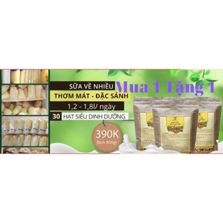 NGŨ CỐC KÍCH LỢI SỮA QUEEN NATURE 800g TẶNG 2 KHĂN YẾM