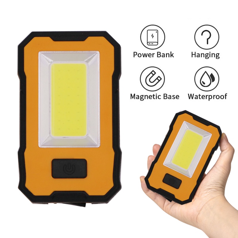 Đèn Led COB Khung Kim Loại Có Móc Treo Di Động Có Thể Sạc Lại Cho Sửa Chữa Xe Hơi