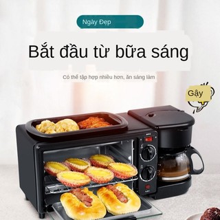 ﹍✲☢Máy nướng bánh mì tại nhà làm sandwich đa chức năng Tạo tác pha cà phê bằng lò ba trong một