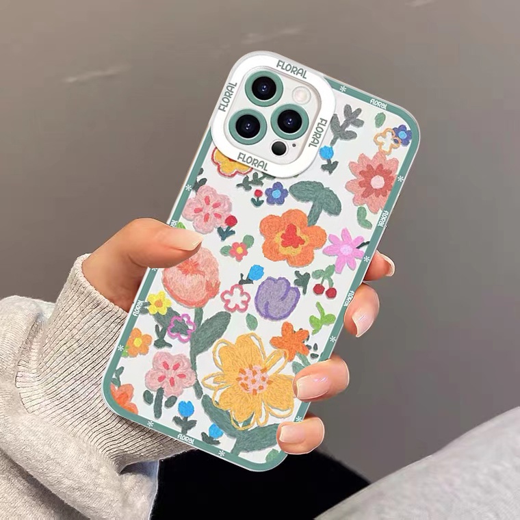 Ốp Điện Thoại Silicon Mềm Hình Hoa Cho iPhone 11 12 13 Pro Max X XR Xs Max 6 6S 8 7Plus Sự Bảo Vệ