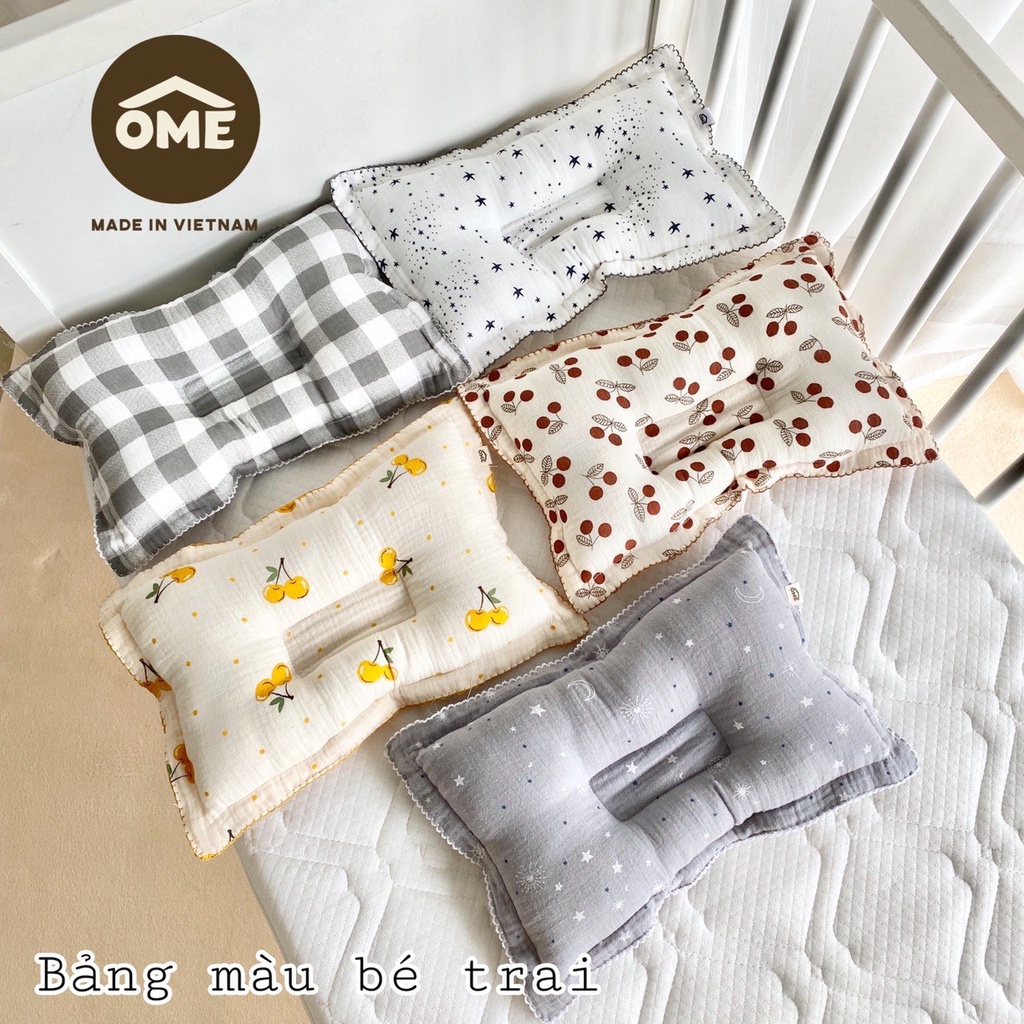 Set Chăn Gối Vải Xô OME Cao Cấp Đa Năng Siêu Mềm, họa tiết xinh xắn OME cho bé sơ sinh đến 6 tuổi mẫu mới nhất 2021