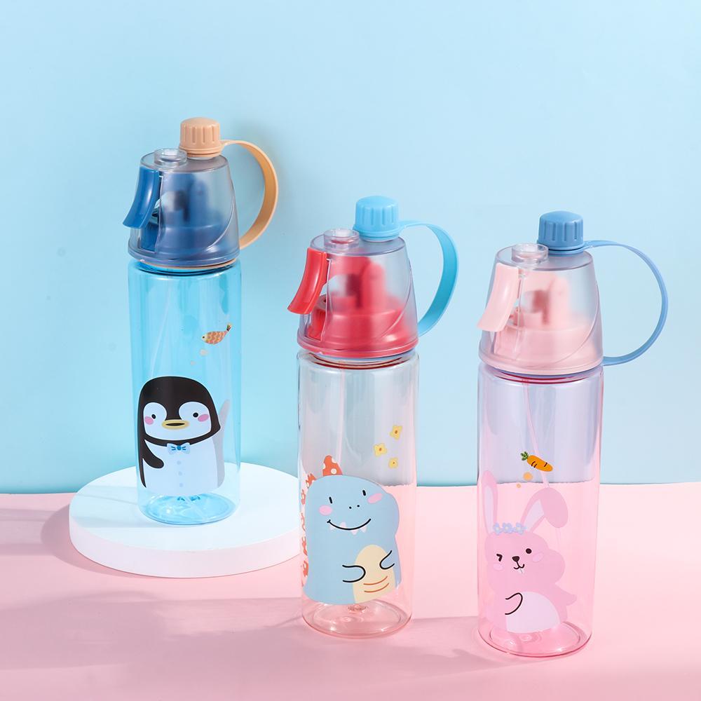 KUNHEV Bình Nước Bằng Nhựa Cỡ Lớn Họa Tiết Hoạt Hình Dễ Thương