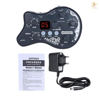 E&T ammoon PockRock Portable Guitar Multi-effects Processor Effect Pedal 15 Effect Types 40 Drum