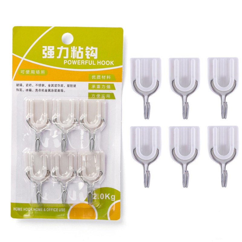 Bộ 6 móc treo đồ dán tường mini phù hợp cho sử dụng tại nhà và văn phòng