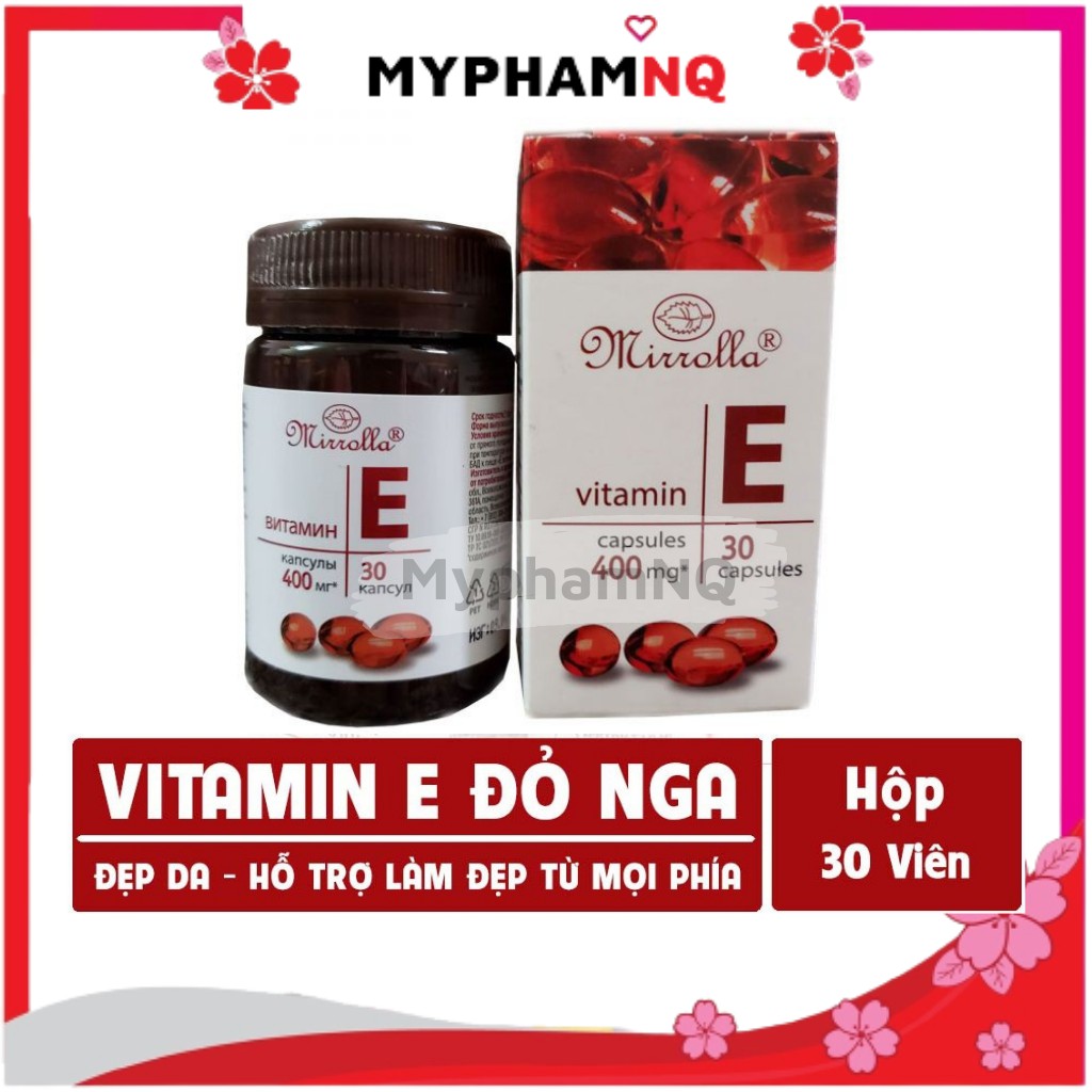 Vitamin E đỏ Nga tái tạo da, ngăn ngừa lão hóa, mang đến vẻ đẹp trẻ trung, tự nhiên cho phụ nữ 400mg Mirrolla - MyphamNQ