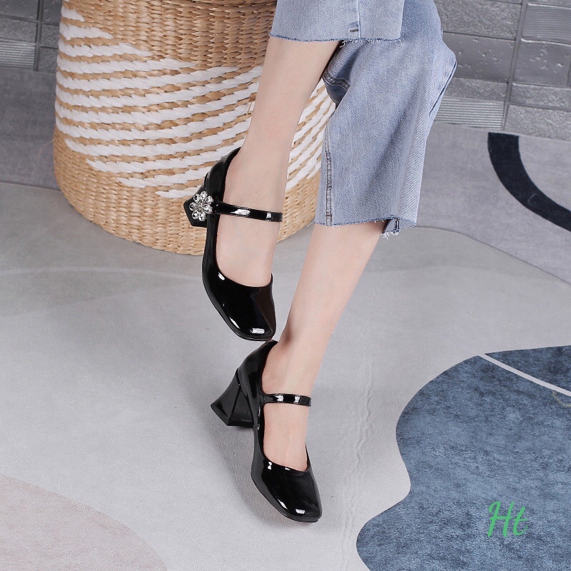 ❄️ HÀNG QUẢNG CHÂU FULL BOX CO SẴN❄️ Giày  búp bê quai gắn hoa đá.