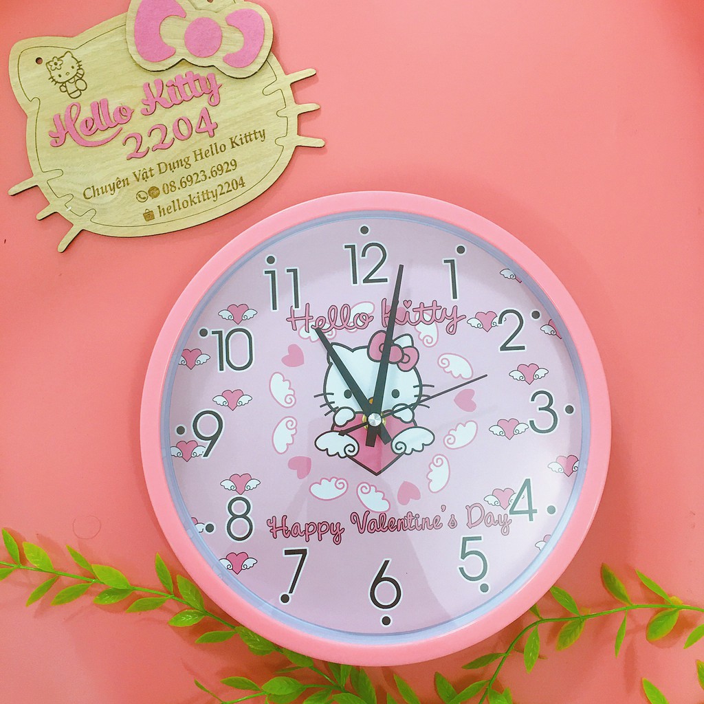 Đồng hồ treo tường kim trôi Hello Kitty