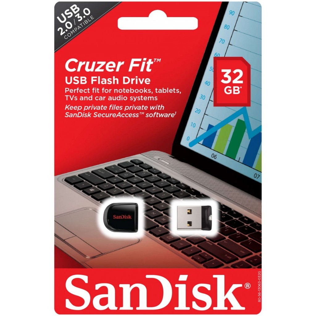 USB 32GB SanDisk Cruzer Fit USB 2.0 - Bảo hành 5 năm