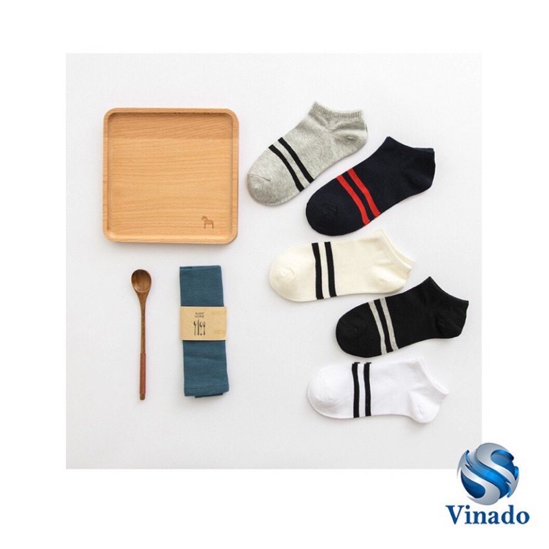 [TonaShoe] Vớ Cổ Ngắn Sọc Ngang Chân