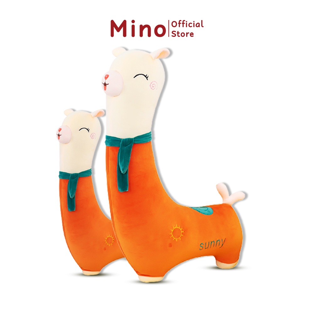Gấu Bông Cute Cho Bé Lạc Đà Alpaca Sunny Quàng Khăn MINO Thú Nhồi Bông Lạc Đà Đáng Yêu 130cm TH91
