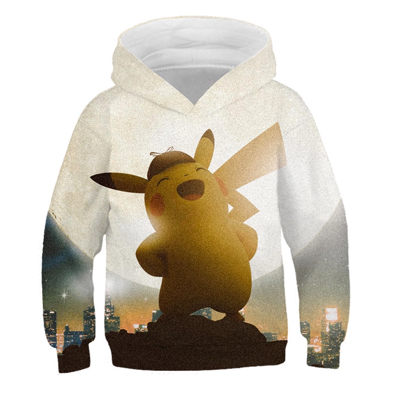Áo Hoodie Dáng Rộng In Họa Tiết Hoạt Hình Pokemon 3D Dễ Thương Thời Trang Mùa Hè 2022 Cho Bé Trai Và Gái