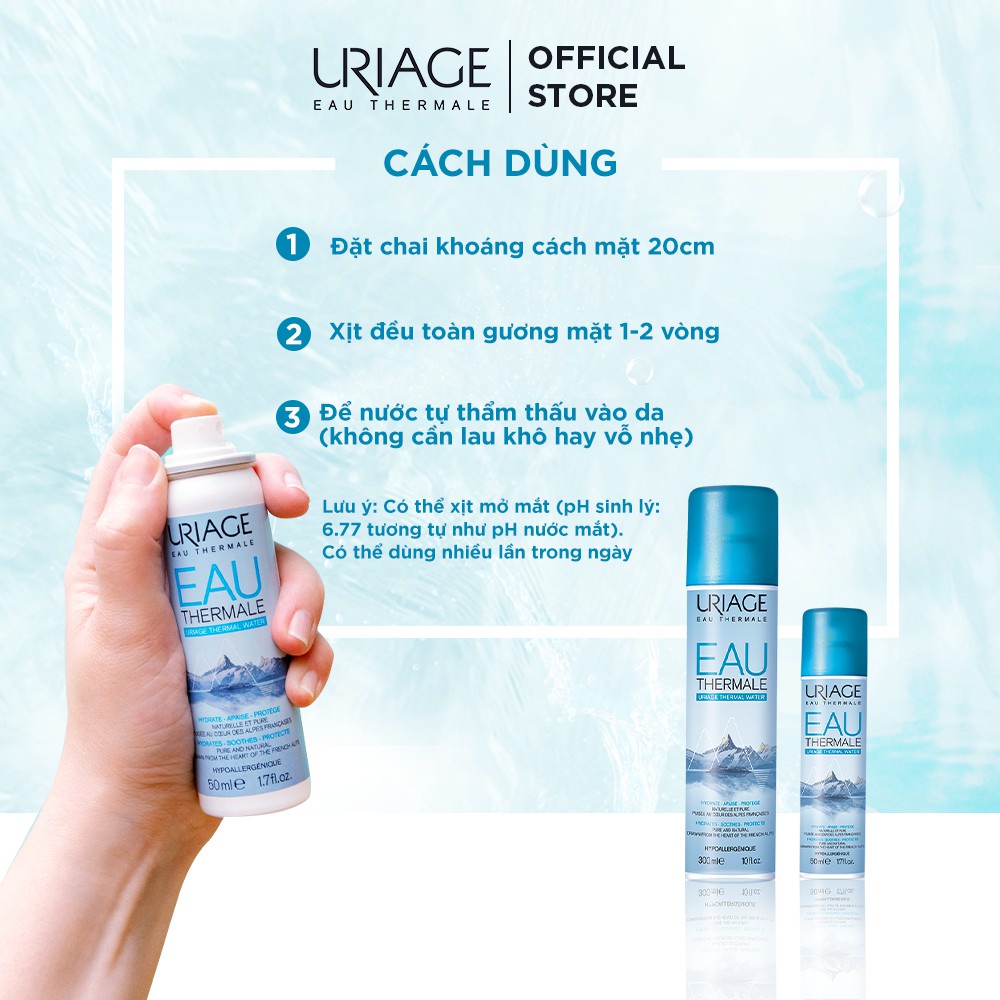 URIAGE Xịt Khoáng Dưỡng Da EAU THERMALE WATER 300ML [Nhập Khẩu Chính Hãng]