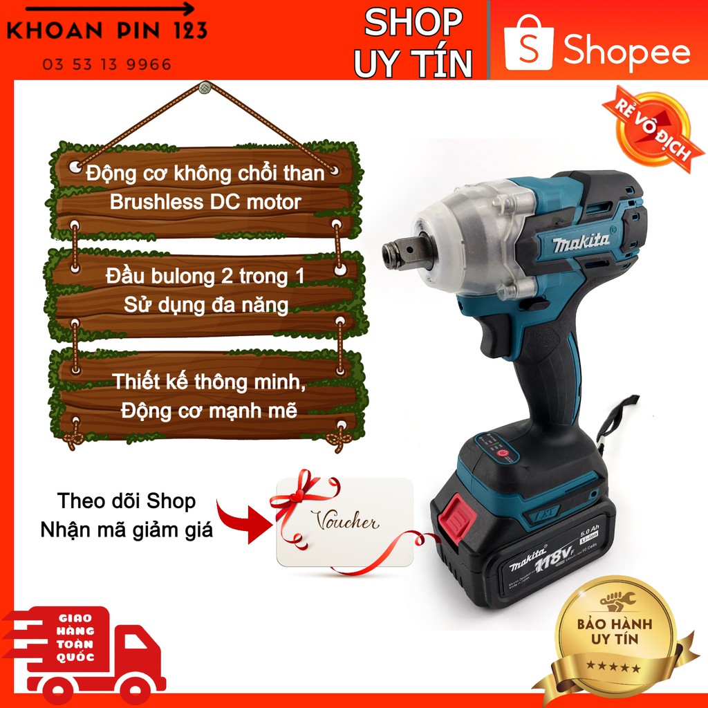 [Mã LIFEXANH03 giảm 10% đơn 500K] Thân máy siết bulong không chổi than 2 trong 1 bán xả hàng