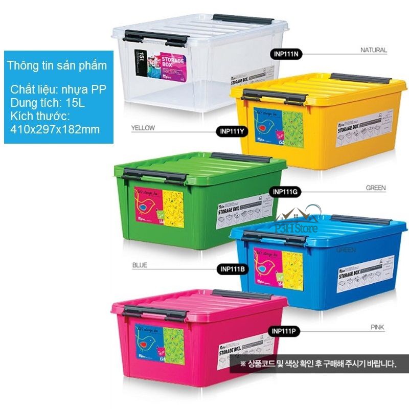 Thùng đựng đồ Lock&amp;Lock Inplus Easy Clip 15L INP111