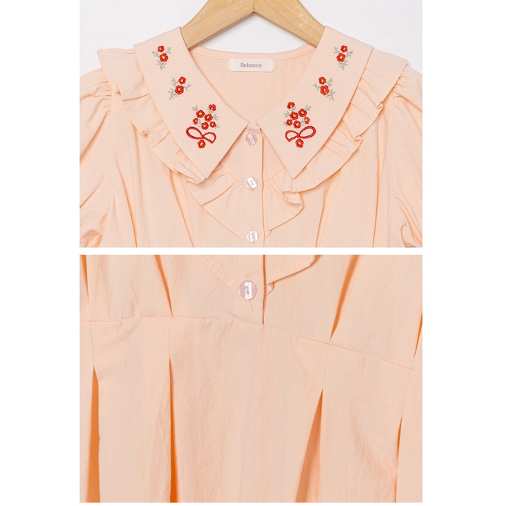 Váy Bebezoo cổ đức thêu hoa cho bé gái BEB2OP109