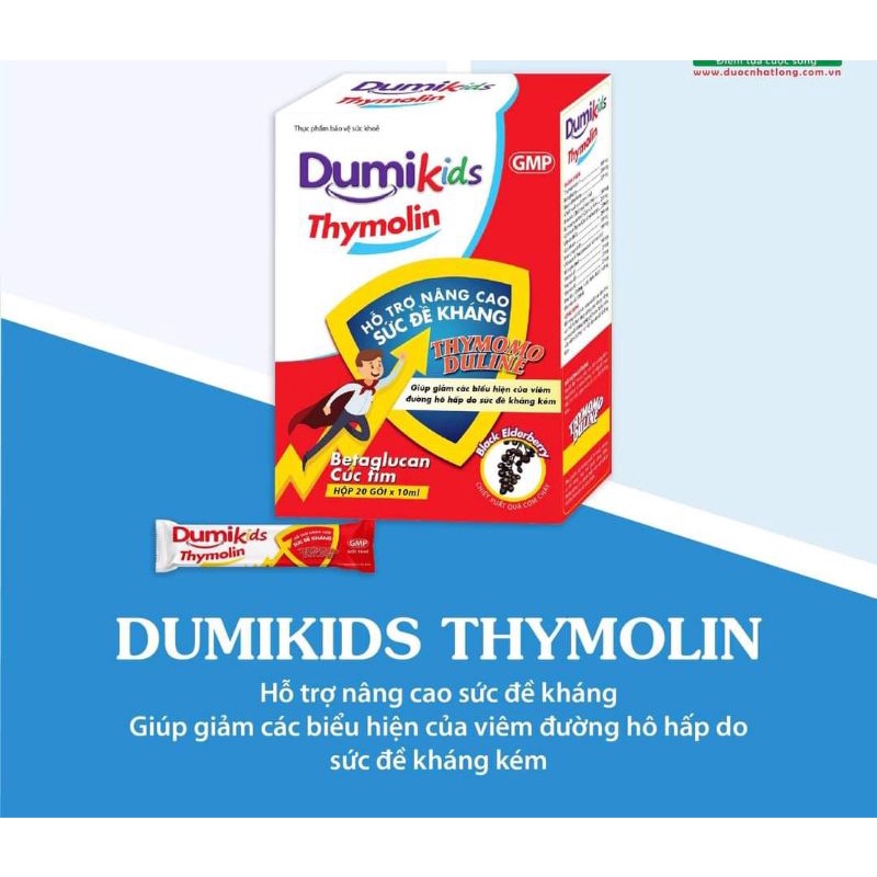 Dumikids Thymomoduline tăng sức đề kháng, giảm viêm đường hô hấp do sđk kém cho trẻ từ 0 tháng tuổi